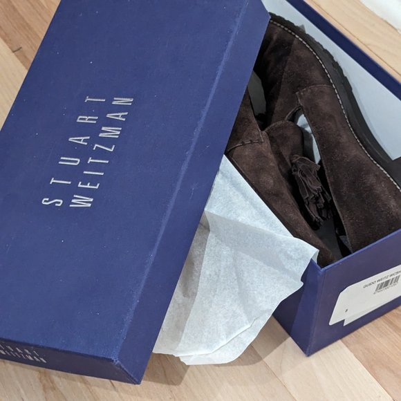 Stuart Weitzman "Guido" Brown Suede Loafers, size 8 - Picture 3 of 7